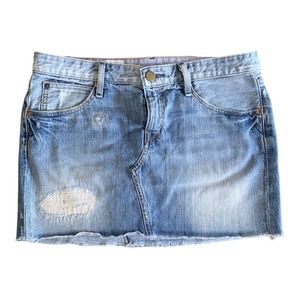 GAP Distressed Raw Hem Denim Jean Skirt Sz 2